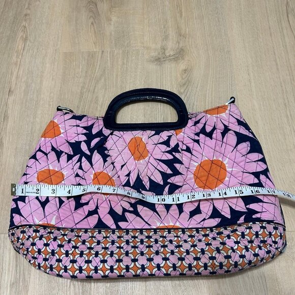 Vera Bradley Charleston Tote Loves Me Pink Orange Floral Bag Purse - Picture 6 of 7